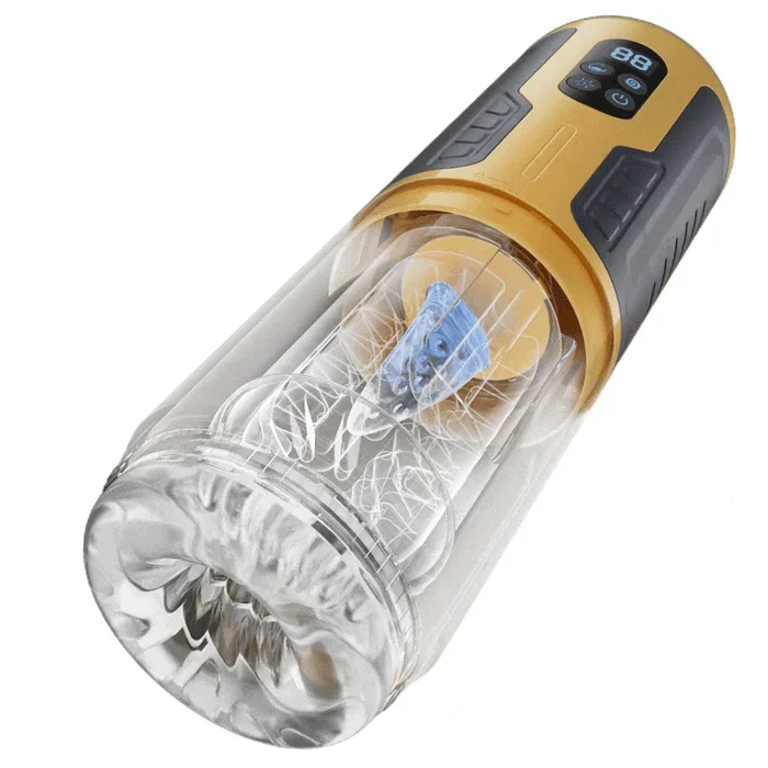 CREAMPIE – 5 IN 1 Licking Massage Thrust Rotation Vibrating Burst Stroker