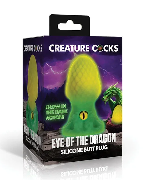 Creature Cocks – Eye of the Dragon Silicone Butt Plug – Green
