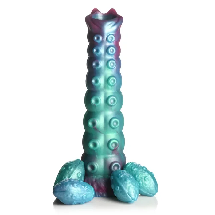 Creature Cocks Galactic Breeder Ovipositor Silicone Dildo Blue Teal