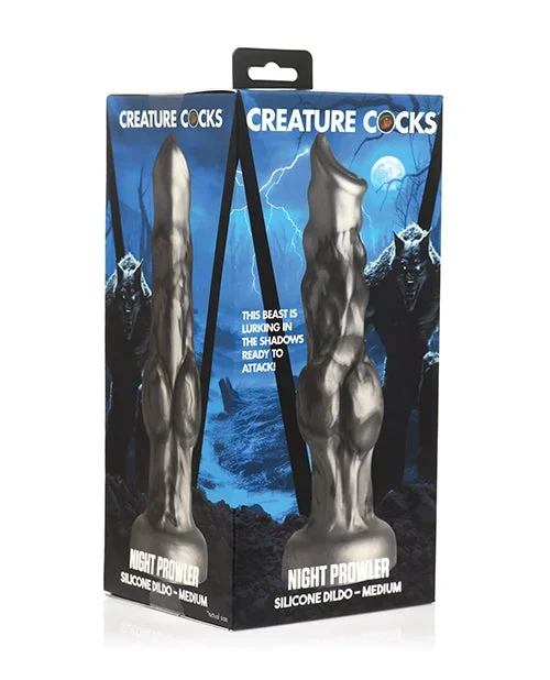Creature Cocks Night Prowler Silicone Dildo – Medium Black/Silver