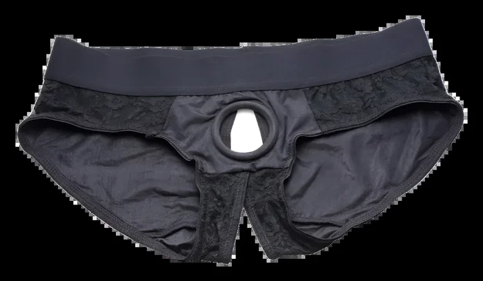 Crotchless Panty Harness – S-M Panty Vibrator – Black