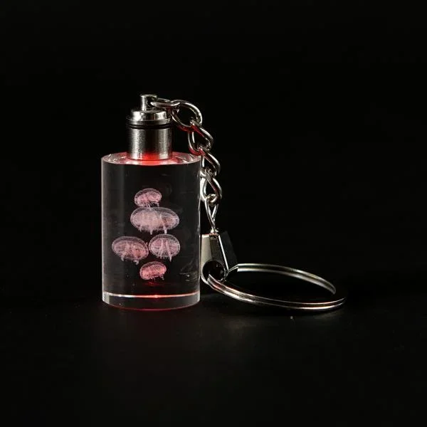 Crystal Keychain – Moon Jelly, Multicolor LED