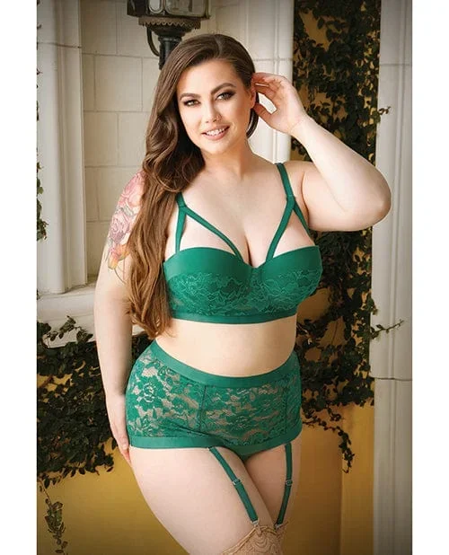 Curve Nadine Longline Contour Cup Bra, High Waist Panty with Removable Garters