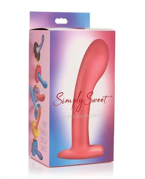 Curve Toys Simply Sweet 7″ G Spot Silicone Dildo – Pink