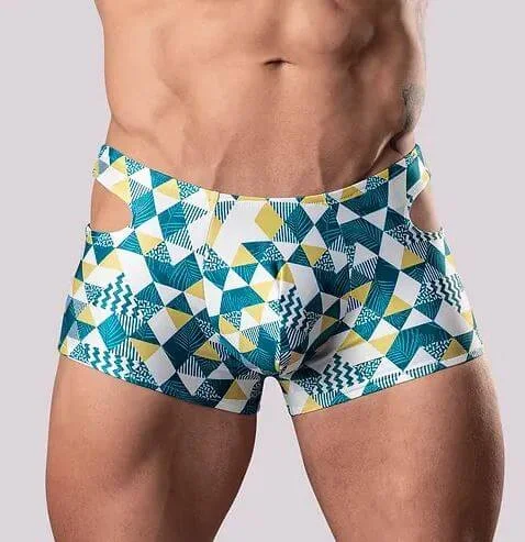 Cut It Out Cutout Mini Short Blue XL – Bold Laser-Cut Design with Supportive Pouch