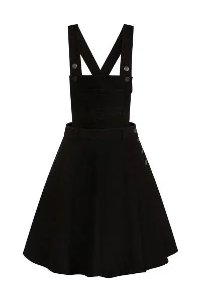 Dakota Pinafore Dress – Black –