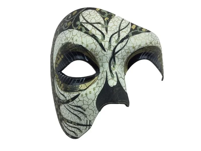 Day of the Dead Mask – White/Black/Gold