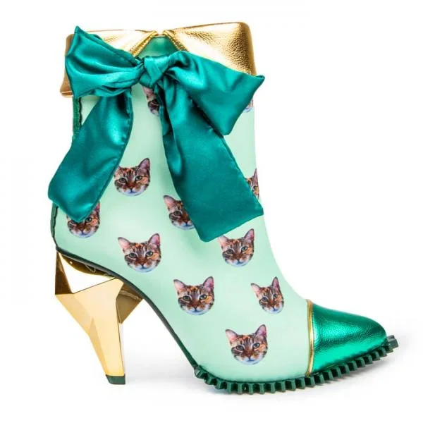 Delicate Diamond Boot – Mint/Gold – Size