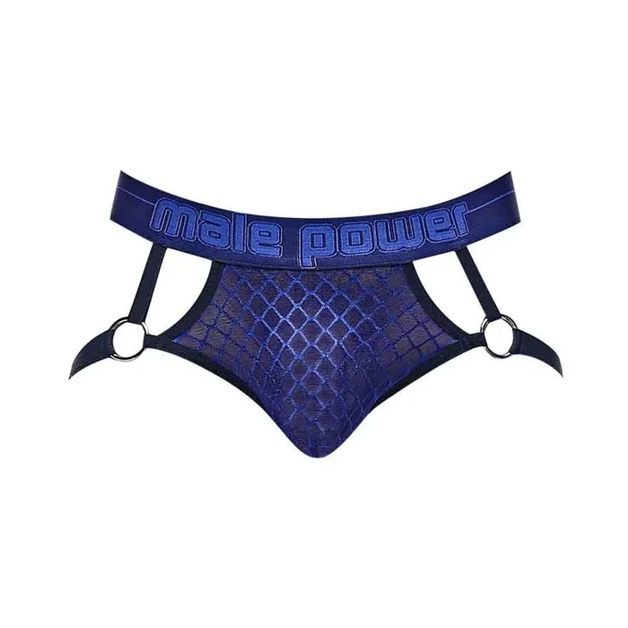 Diamond Mesh Jock Ring Blue