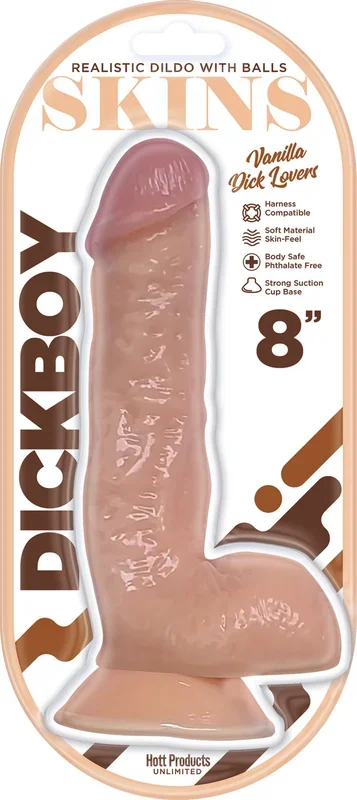 Dickboy 8 Inch Realistic Dildo With Balls Vanilla Scented