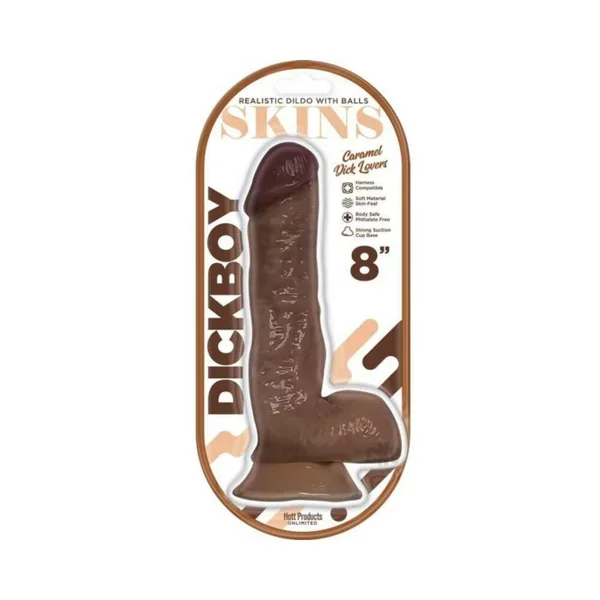 Dickboy Skins Dildo 8 In. Caramel Lovers