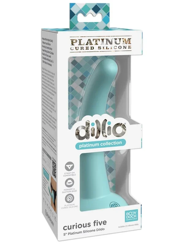 Dillio Platinum Curious Five 5in Teal Dildo