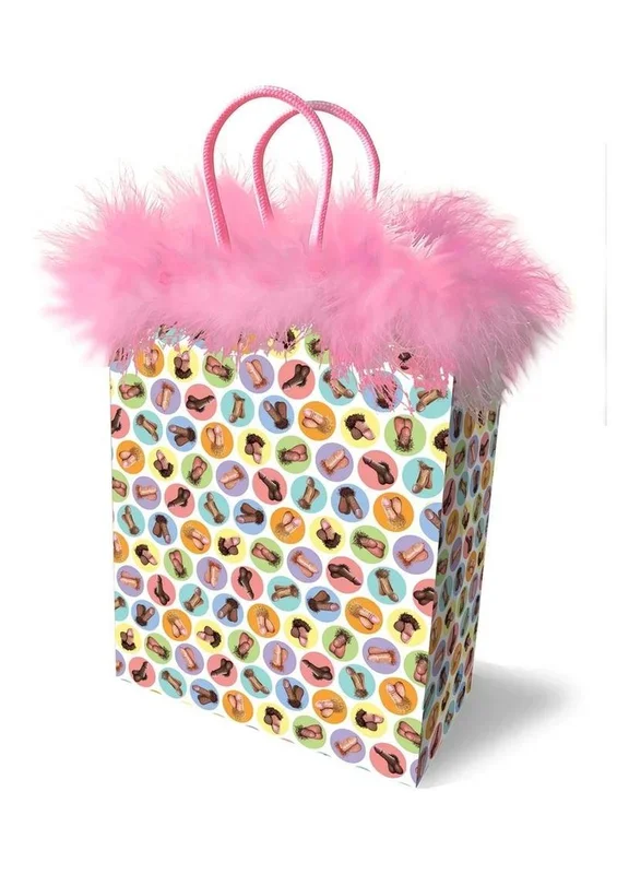 Dirty Mini Penis Gift Bag with Pink Feathers