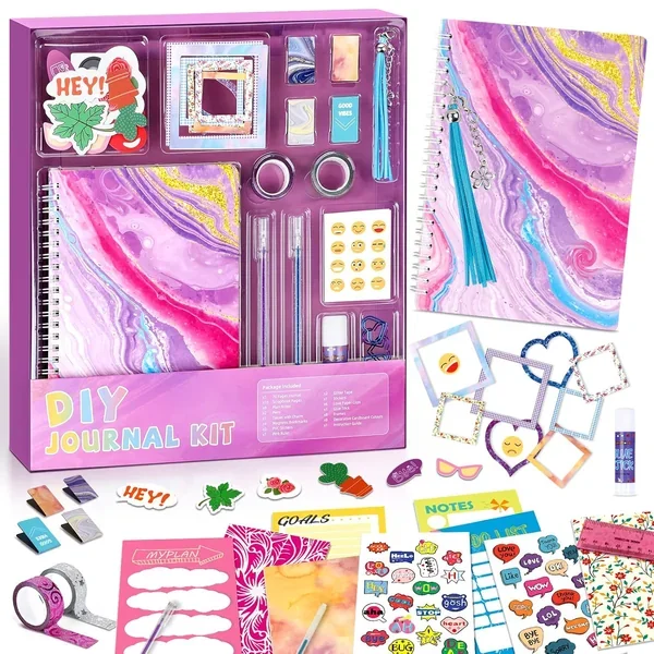 Diy Journal Kit, 50+Pcs Journal Set For Teenage Girls And Scrapbook & Diary