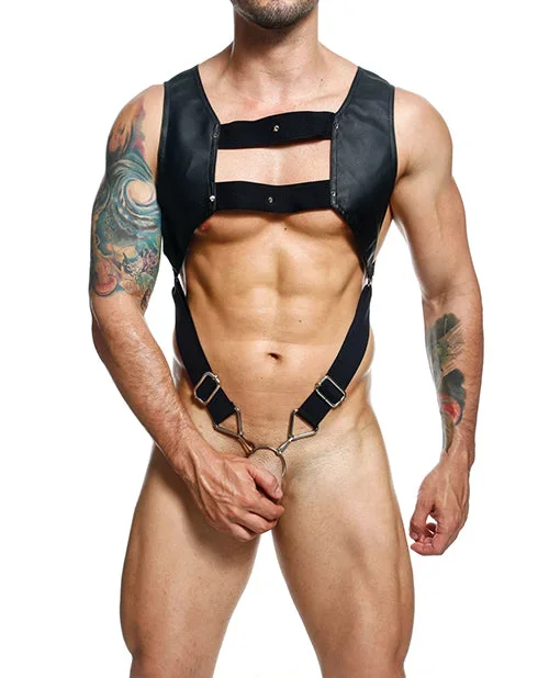 Dngeon Croptop Harness Cockring Black One Size Unisex