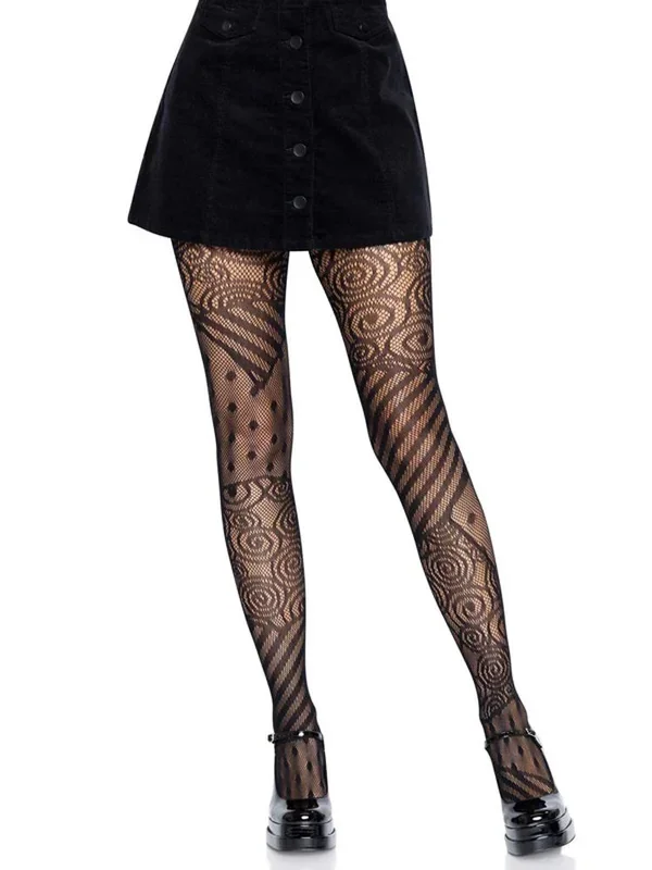 Doll Net Tights Black One Size Fishnet Patterned Hosiery