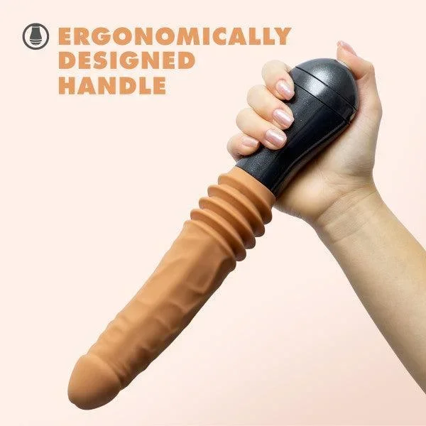 Dr. Arthur Vibrating Thrusting Gyrating Realistic Silicone Dildo – Caramel