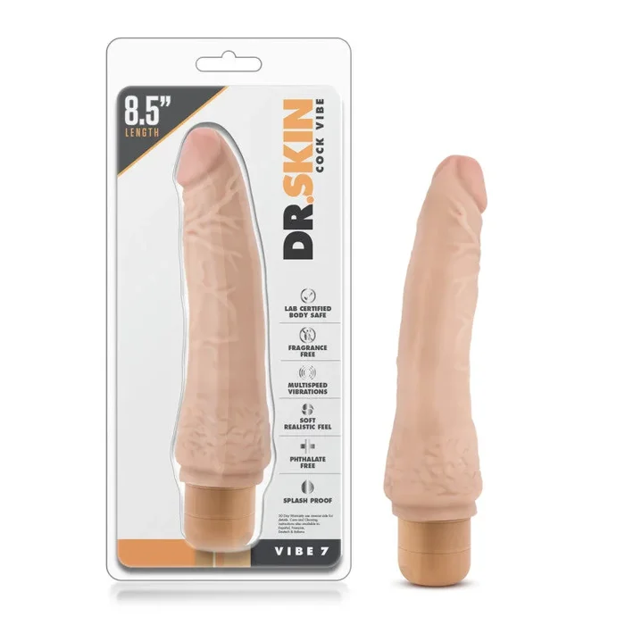 Dr. Skin Cock Vibe 7 – 8.5” Cock – Flesh 21.6 cm Vibrating Dong