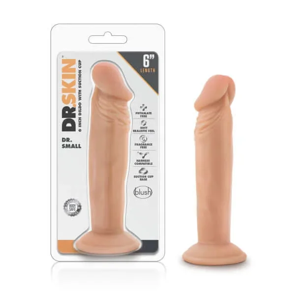 Dr. Skin Dr. Small 6-Inch Dildo – Vanilla Beige, Realistic with Suction Cup & Harness Compatibility
