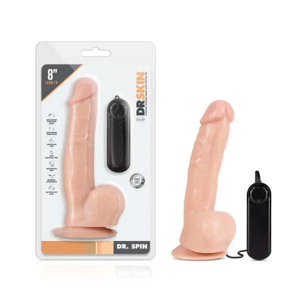 Dr. Skin Dr. Spin 8 inches Gyrating Realistic Dildo Vanilla Beige