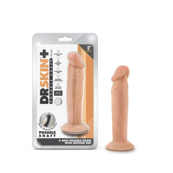 Dr. Skin Plus + 6 inches Poseable Dildo Vanilla Light Skin Tone