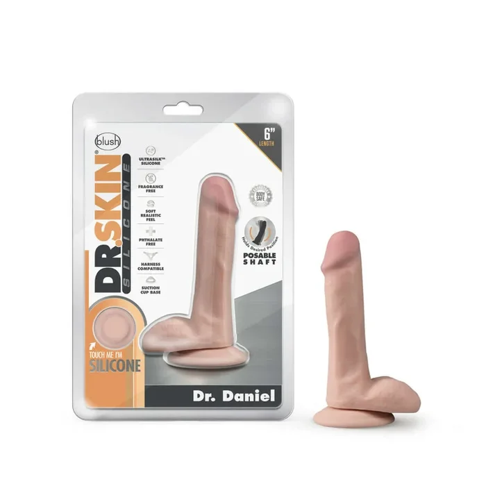 Dr Skin Silicone Dr Daniel 6 inches Dildo Vanilla Light Color Skin Beige