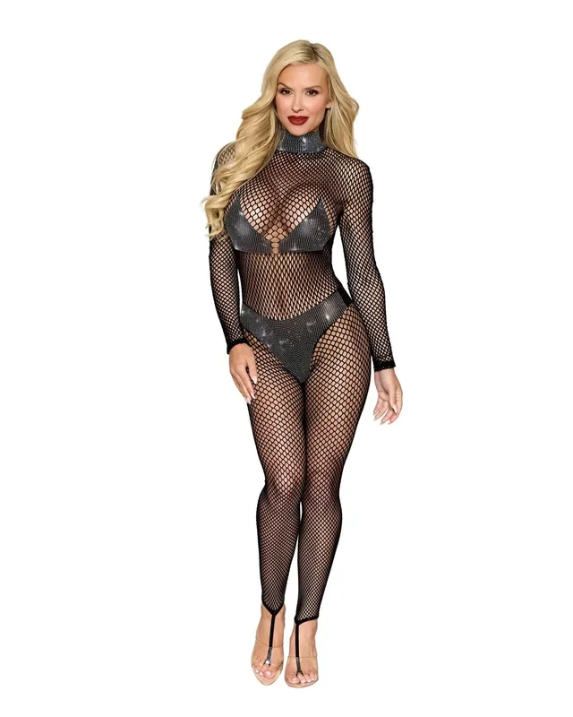 Dreamgirl Black One Size Bodystocking Lingerie Apparel