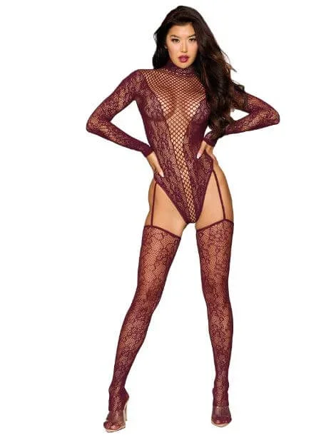 Dreamgirl Bodystocking Cherry Lacquer O/S