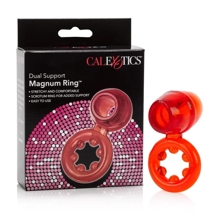 Dual Support Magnum Red Cockring with Scrotum Stability Ring