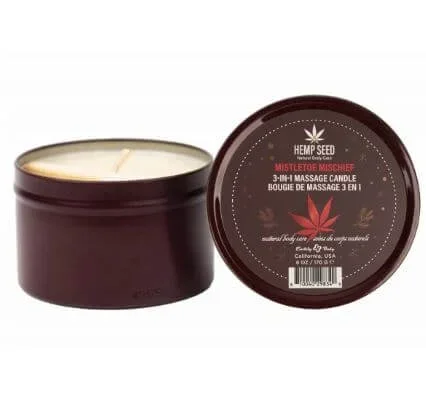 Earthly Body Hemp Seed 3-in-1 Massage Candle Mistletoe Mischief 6 Oz