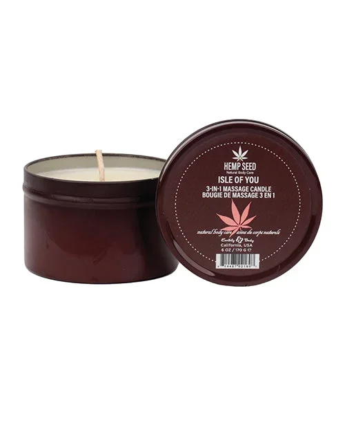 Earthly Body Suntouched Hemp Candle – 6 oz Round Tin Isle of You