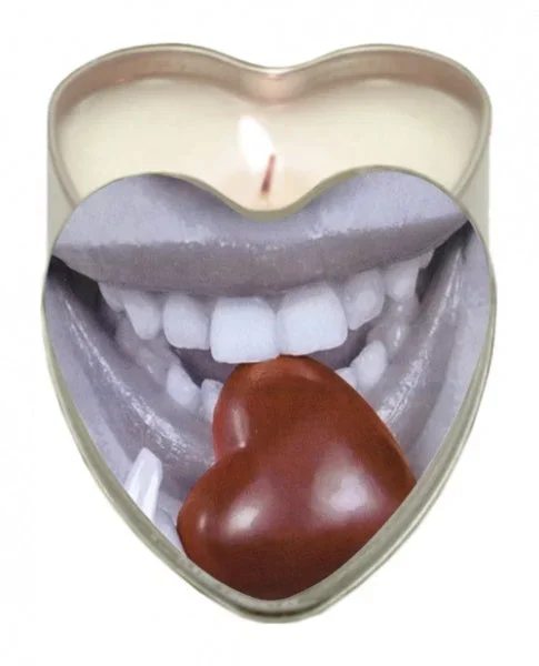 Earthly Body Suntouched Hemp Edible Candle – 4.7 oz Heart Tin Chocolate