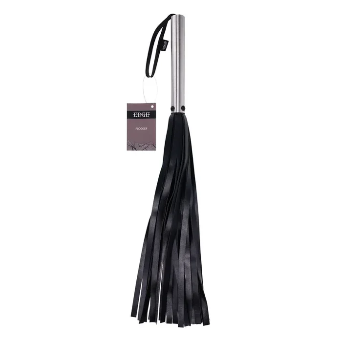 EDGE Flogger – Black Flogger Whip with Metal Handle