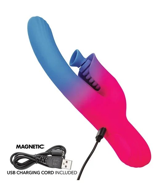 Elation Dual Stimulator w/Suction – Blue/Pink