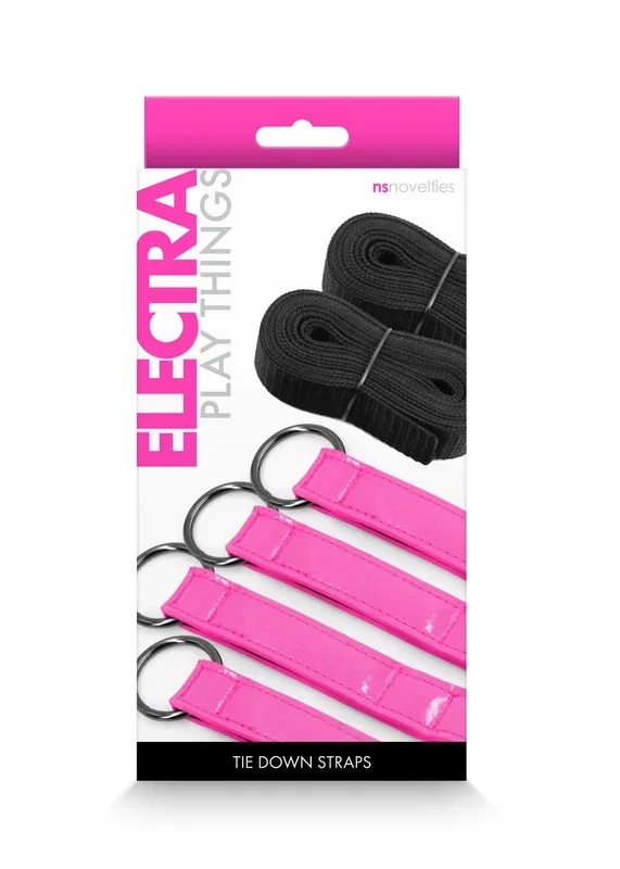 Electra Play Things Pink Tie Down Straps Bondage Toy