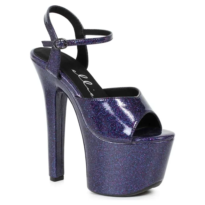 Ellie Shoes 711-Babble 7″ Heel Pointed Stiletto Sandal with Metallic Platform & Upper