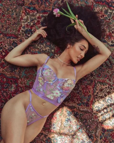 Embroidered Bustier – 3D Pastel Floral –