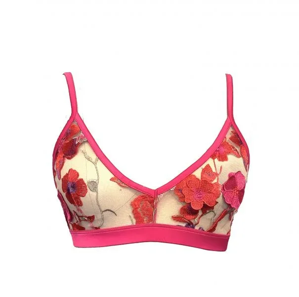 Embroidery Bralette – 3-D Berry Floral –