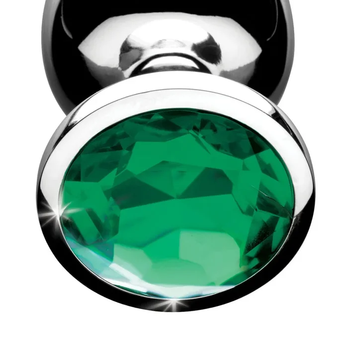 Emerald Gem Chrome Plated Steel Anal Plug Set