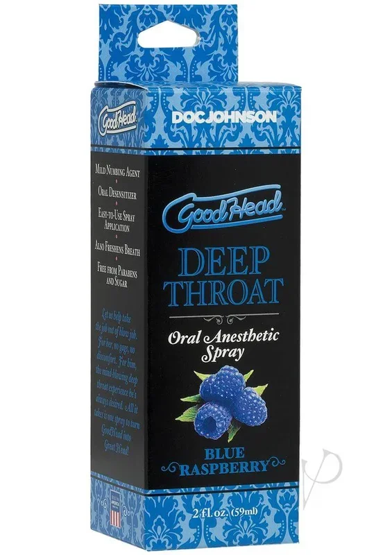 Enhance Your Pleasure with GoodHead Throat Spray Blue Raspberry (2 oz)