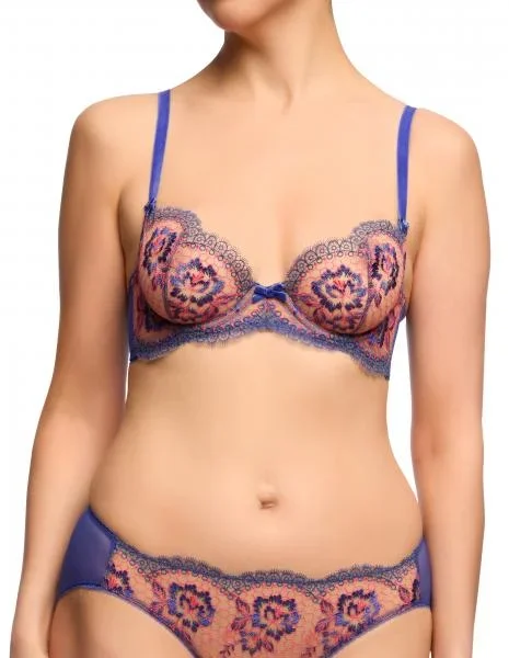 Evelina Underwire Bra – Cobalt/Coral –