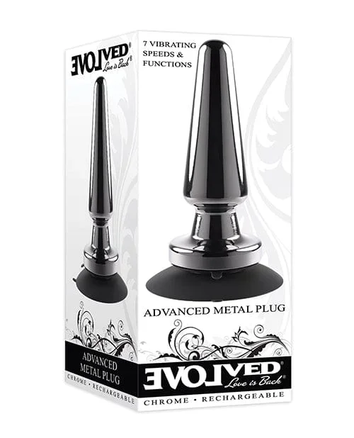 Evolved Advanced Vibrating Rechargeable Metal Plug – Black