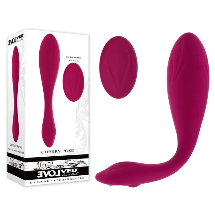 Evolved CHERRY POSE – Pink 16.1 cm USB Rechargeable Flexible & Posable Vibrator with Remote