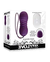 Evolved Eager Egg Vibrating & Thrusting Egg with remote – Purple