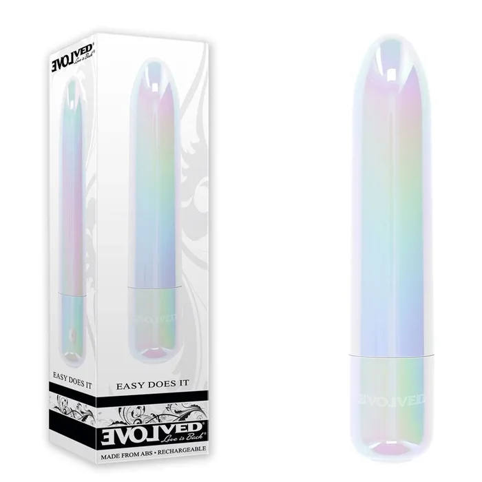 Evolved EASY DOES IT – Pearlescent White 10 cm USB Rechargeable Bullet