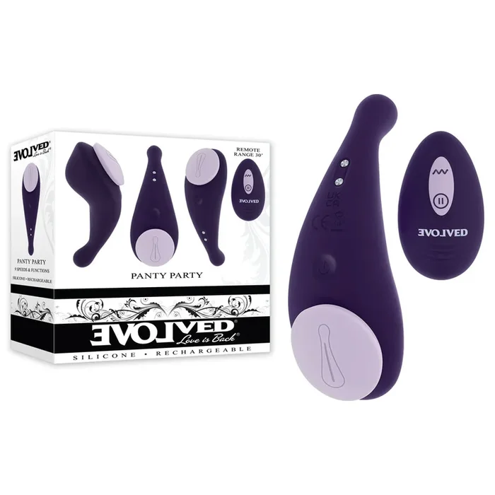 Evolved PANTY PARTY – Purple USB Rechargeable Panty Vibrator with Remote Control