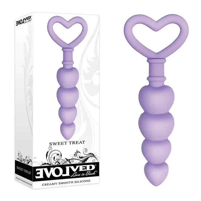 Evolved Sweet Treat – Purple 11.5 cm Beaded Butt Plug with Handle