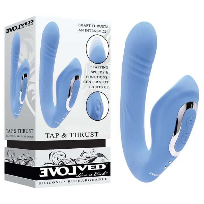 Evolved TAP & THRUST – Blue USB Rechargeable Dual Vibrator