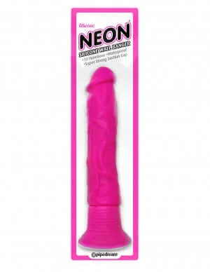 Experience Thrilling Pleasure: Neon Silicone Wall Banger Vibrating Dildo – Pink