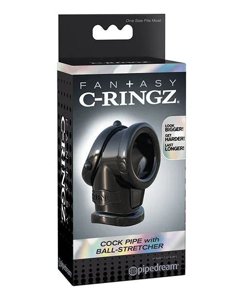 Fantasy C-Ringz Cock Pipe w/Ball Stretcher – Black